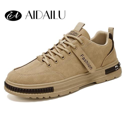 product_image_name-AIDAILU-Men's Casual Sneakers All match Hiking Male Sport Shoes - Brown-1