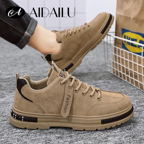 product_image_name-AIDAILU-Men's Casual Sneakers All match Hiking Male Sport Shoes - Brown-2