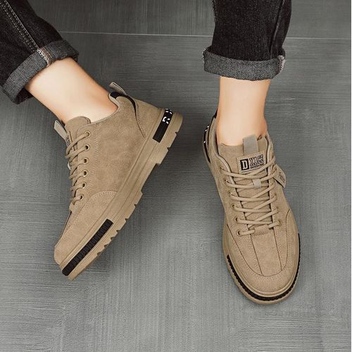 product_image_name-AIDAILU-Men's Casual Sneakers All match Hiking Male Sport Shoes - Brown-4