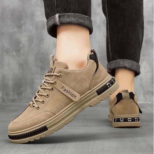 product_image_name-AIDAILU-Men's Casual Sneakers All match Hiking Male Sport Shoes - Brown-6