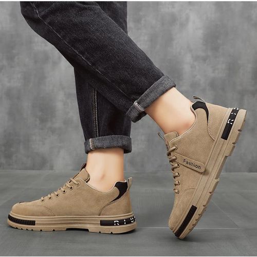 product_image_name-AIDAILU-Men's Casual Sneakers All match Hiking Male Sport Shoes - Brown-7