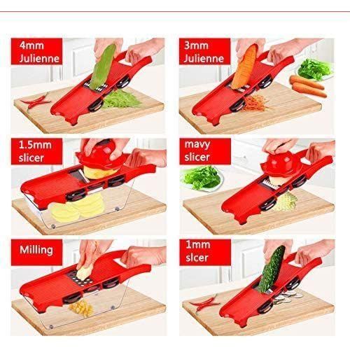 product_image_name-Generic-Food Processor Chopper Dicer Multi Blade Mandoline Vegetable Slicer Cutter -Red.-4