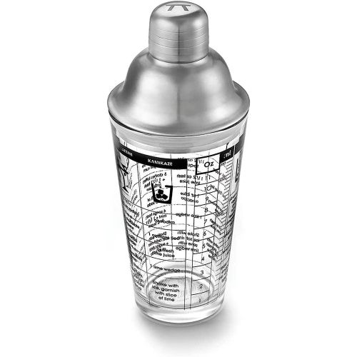 product_image_name-Generic-Outset Glass Glass Cocktail Shaker Printed with Drink Recipes, 12 Ounce, Stainless Steel Strainer Lid-4