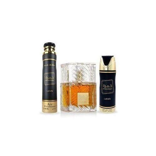 product_image_name-Lattafa-Khamrah Gift Set Containing EDP 100ml, Body Spray 200ml And Air Freshener 300ml-1