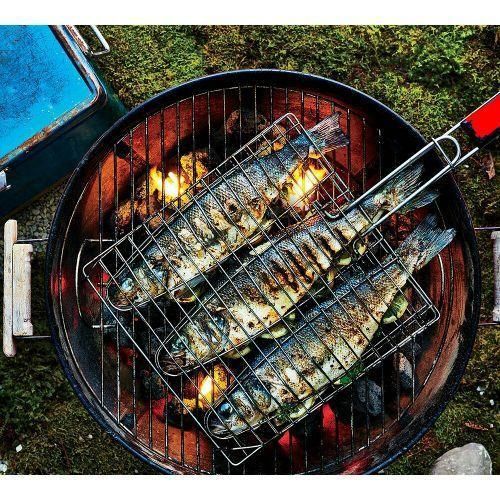 product_image_name-Generic-3 Section BBQ Barbeque Fish Charcoal Grill Net Basket-Silver.-1