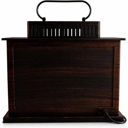 product_image_name-Generic-Portable LED Fireplace Lantern with Flameless Log Fire Effect, Square Design, Bronze Brown, Rustic Brick Pattern, Home and Garden Decoration- Black-3