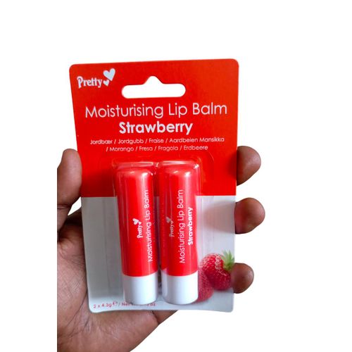 product_image_name-Health-Pretty Lip Balm Moisturising Salve Dry Chapped Lips Straw berry Flavoured 2pcs - 0.15oz-1