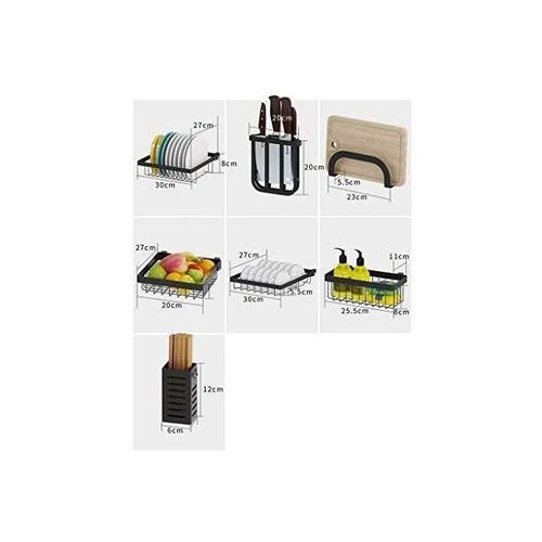 product_image_name-Generic-Dish Drying Draining Rack, Over The Sink Display Stand Utensils Storage Organizer -Black.-7