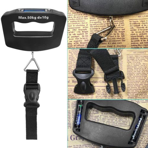 product_image_name-Generic-50Kg 10g Luggage Scale,  Luggage Scales Handheld Digital Luggage Scales for Suitcases Electronic Digital Scale Hanging Scale Portable Scale - Black-4