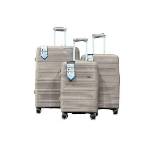 product_image_name-Generic- 3Pc Set Trolley (20/24/28 inch) with Vanity Trolley Bag Polypropylene Material with 360-Degree Rotating Wheels Number Lock & Securitec Zipper Trolley Suitcases Luggage Set-1