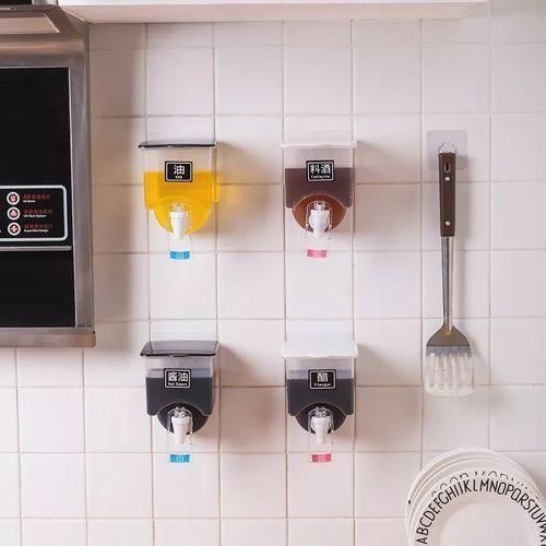 product_image_name-Generic-Wall Mounted Oil Sauce Vinegar Seasoning Storage Bottle Dispenser- Multi-colors.-4