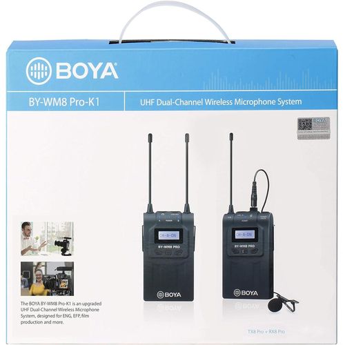 product_image_name-Generic-BY-WM8Pro-K1 Professional 48-Channel UHF Wireless Lavalier Microphone System with Dual-Channel Receiver for DLSR, Mirrorless & Video Cameras, Black -5