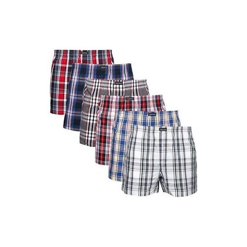 6-14 YEARS/ PACK OF FIVE CHECKED AND STRIPED BOXERS - camel