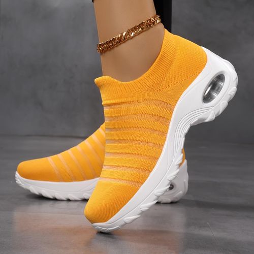 product_image_name-Fashion-Ladies  Designer Sneaker - Yellow-2