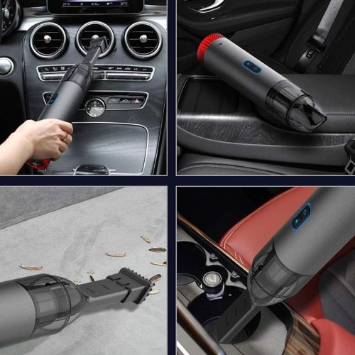 product_image_name-Generic-USB Portable Handheld Wireless Vacuum Cleaner Flashlight Warning Light Cordless Vacuum Cleaner 3400Papowerful Suction Double Filtering For Home Car Cleaning - Multicolor-5