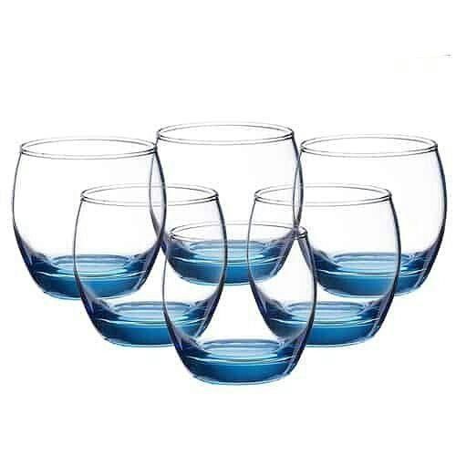 product_image_name-Luminarc-6 Pieces Of Oval Water Juice Drinking Glasses Cups -Blue.-1
