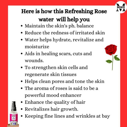 product_image_name-Mekis-Refreshing Rose Water With Glycerine Mist Spray- Tones & Glows Skin-2