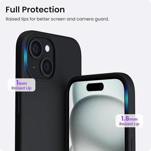 product_image_name-Generic-iPhone 15 / iPhone 15 Plus Liquid Silicone Phone Case – Slim 3-Layer Shockproof Protective Cover (Black)-4