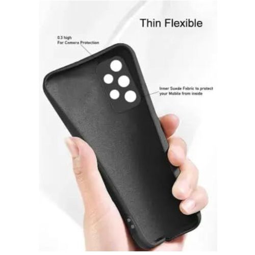 product_image_name-Samsung-Galaxy A32 4G Soft Rubber Liquid Silicone Case Cover Black -2