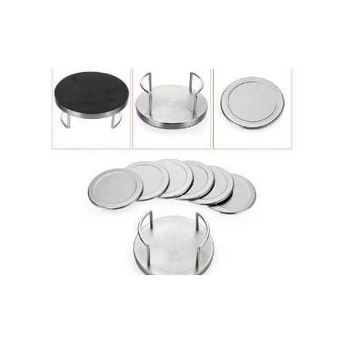 product_image_name-Generic-Set of 6 Stainless Steel Coasters with Matching Holder -3