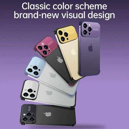 product_image_name-Generic-iPhone 14 Pro Max Camera Lens Protector AutoFocus Metal Series Half Border Metal Phone Case -Purple-6