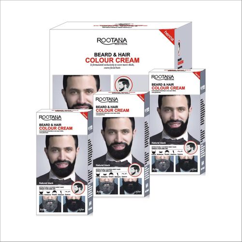 product_image_name-Generic-Long-Lasting Men's Fashion Semi-Permanent Beard Dye Cream Black Henna Tint for Beard Care - Multicolor -1