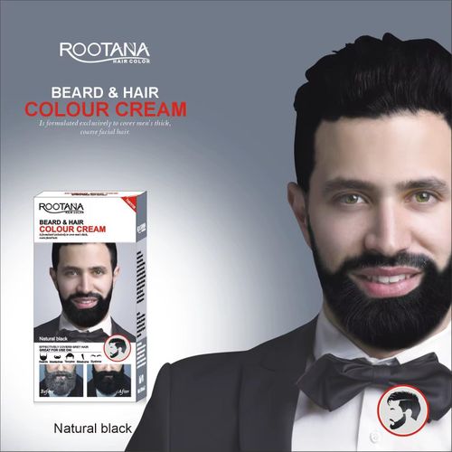product_image_name-Generic-Long-Lasting Men's Fashion Semi-Permanent Beard Dye Cream Black Henna Tint for Beard Care - Multicolor -6