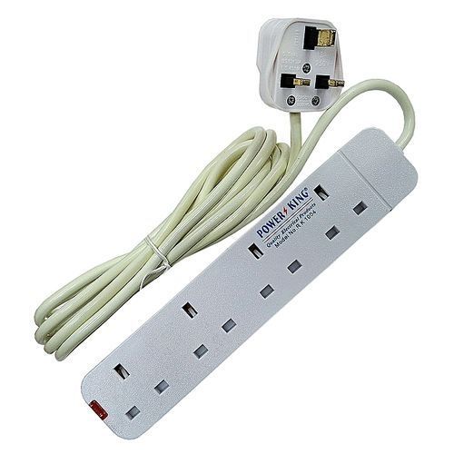 product_image_name-Power King-PK-1004 -4 Way Extention, 3 Mtr Cable - White-1