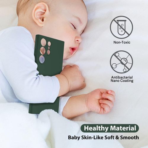 product_image_name-Generic-Samsung Galaxy S24, S24 Plus, S24 Ultra Case- Silicone Full Cover Protective Case with Soft Microfiber Lining Support Wireless Charging-Green-5