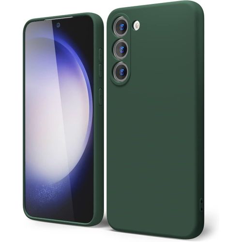 product_image_name-Generic-Samsung Galaxy S24, S24 Plus, S24 Ultra Case- Silicone Full Cover Protective Case with Soft Microfiber Lining Support Wireless Charging-Green-7