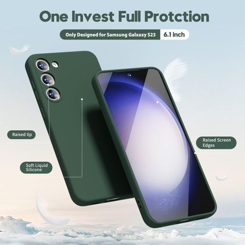 product_image_name-Generic-Samsung Galaxy S24, S24 Plus, S24 Ultra Case- Silicone Full Cover Protective Case with Soft Microfiber Lining Support Wireless Charging-Green-8