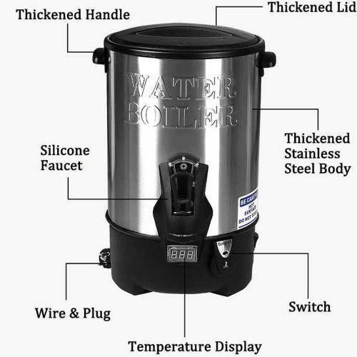 product_image_name-Generic-30 Litre Commercial Hot Water Boiler Tea Urn Warmer- Black -Silver-3