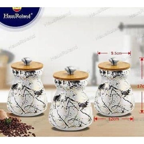 product_image_name-Generic-3 PC Ceramic Sugar Bowl Coffee Tea Canister Storage Containers - Multi-colour .-2