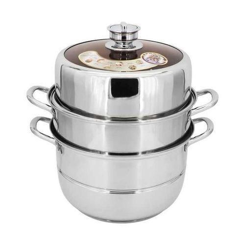 product_image_name-Generic-3-Tier Electric Food Steamer With Timer 32Cm – Fast & Healthy Cooking. Silver-1