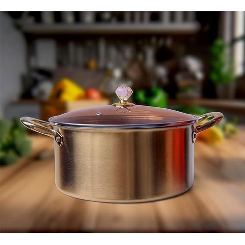 product_image_name-Generic-6 Pieces Set Of Stainless Steel Heavy Bottom Saucepans With Glass Lids And Handles-Multicolour-3