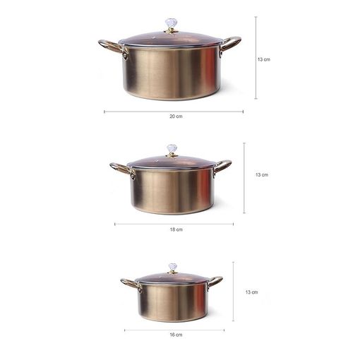 product_image_name-Generic-6 Pieces Set Of Stainless Steel Heavy Bottom Saucepans With Glass Lids And Handles-Multicolour-6