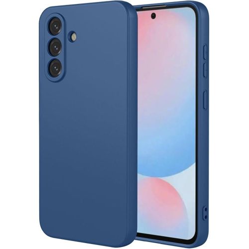 product_image_name-Samsung-Galaxy A26 Luxury Soft Rubber Liquid Silicone Skin Touch Feel Cover Case Blue-2