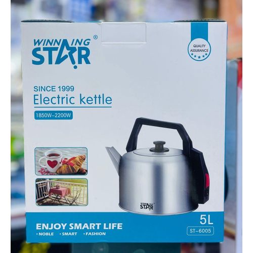 product_image_name-WINNING STAR-ST-6005 Electric Kettle Overheat Protection 5L - 1850-2200W - Silver-3