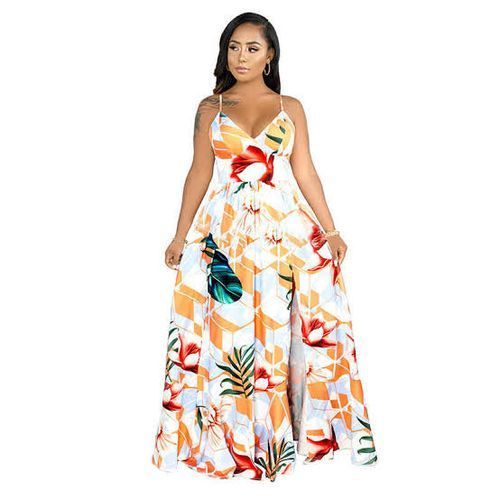 Shop Floral Slit Dress - Muilt Colour | Jumia Uganda