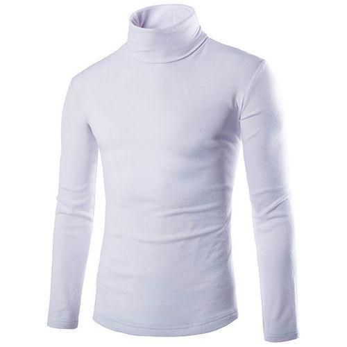 product_image_name-Generic-Men's Long Sleeve Turtle Neck T-shirt - White-1