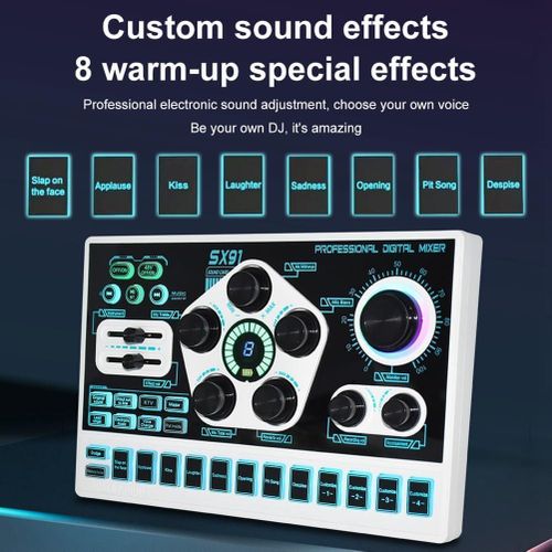 product_image_name-Generic-SX91 Live Sound Card USB Sound Mixer Professional Audio Mixing Console Amplifier for Live Sing PC Computer Laptop Cellphone -8