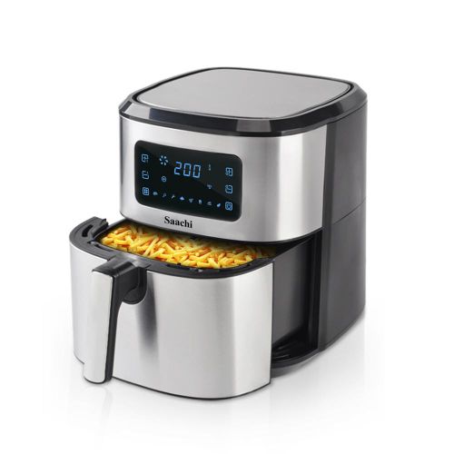product_image_name-Saachi-7 Liters Airfryer With Intuitive Digital Touch Screen-Silver/Black-1