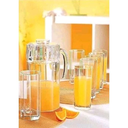 product_image_name-Generic-6 Pieces Of Juice Glasses And 1 Jar -1