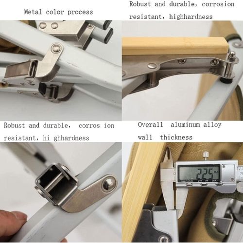 product_image_name-Generic-Foldable Camping Chair Folding Beach Lawn Portable Chairs Outdoor Chair with Wood Armrest,Ultralight Aluminum Alloy And Storage Bag, Casual Beach Chair Reclining for Hiking Fishing -8