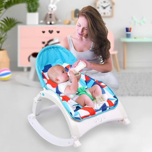 product_image_name-Generic-Newborn To Toddler Portable Baby Rocker Plate,Feeding Chair Vibration & Soothing Music Infant,Detachable Food Tray,Rocker Recline Feature Adjustment Backrest 0 To 2 Years Baby-3