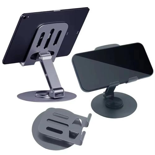 product_image_name-Generic-360 Rotating Cell Phone Stand, Adjustable Foldable Desktop Holder, Universal Compatibility-3
