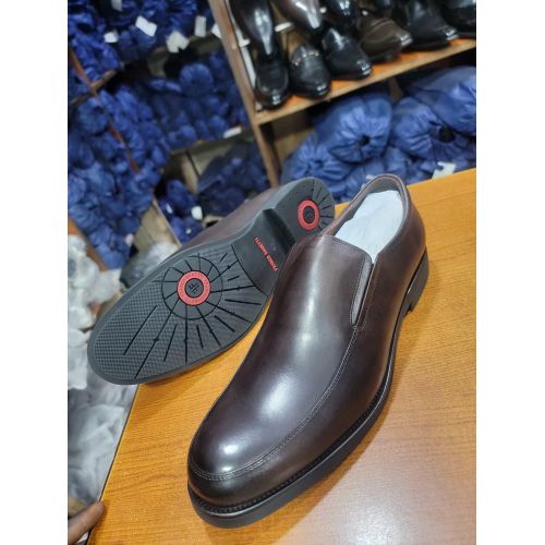 product_image_name-Franco Banetti-Classic Leather Slip-On Dress Shoes-Brown-2