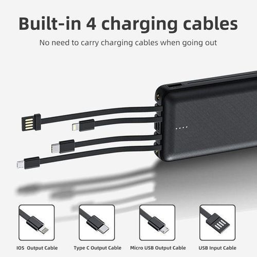 product_image_name-ZHY-10000mah Power Bank Ultra High Capacity With Inbuilt Cables (Type-C, Micro, Lightening And USB)Fast Charging PowerBank - Black.-2