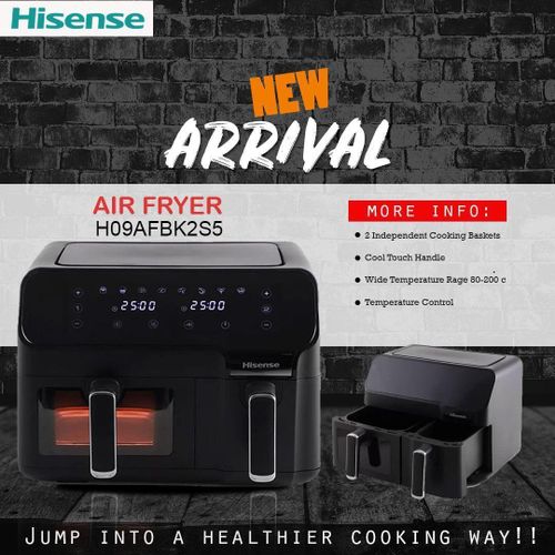 product_image_name-Hisense-8.6L litres Dual Basket Air Fryer with Visible Window Black-2