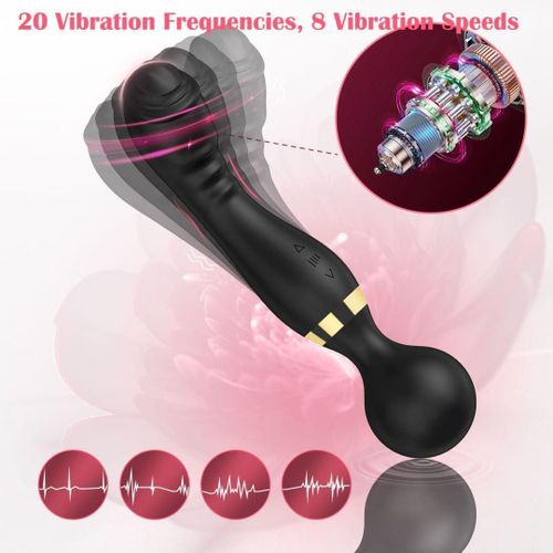 product_image_name-Generic-1-Pack Dual-Head PowerfulVibrator, DildoMassager, SexToyFor Men and Women-Black-3